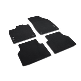 Tapis de sol textiles avant et arrière, noir/gris, haut de gamme avec mono